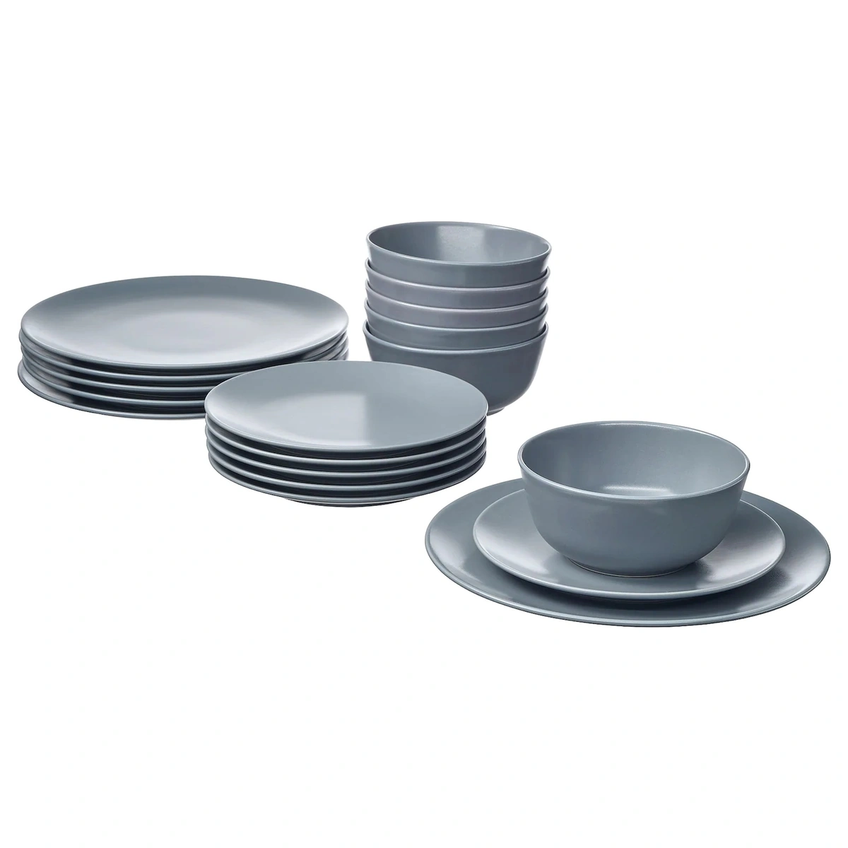 سرویس 18 تکه IKEA مدل DINERA رنگ طوسی 