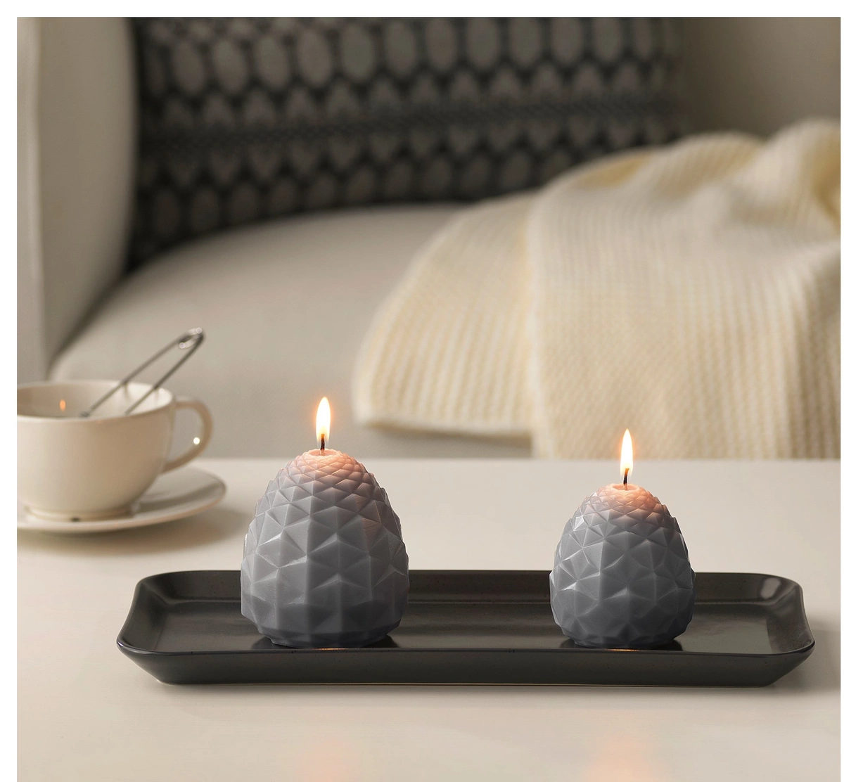 شمع طرح دار (خاکستری) IKEA مدل VINTER