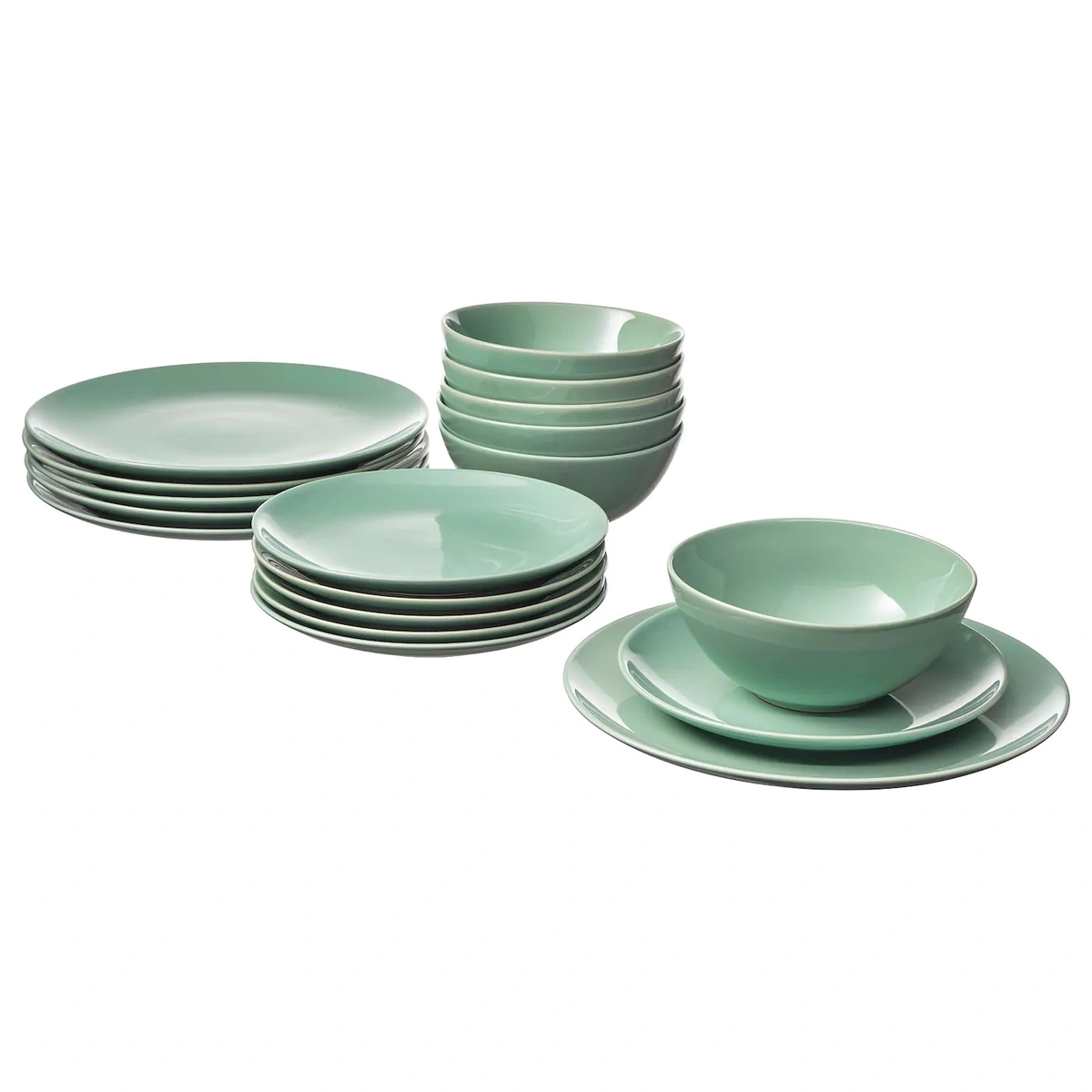 سرویس 18 پارچه IKEA مدل  fargrik رنگ سبز