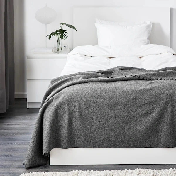 پتوی مسافرتی IKEA مدل POLARVIDE رنگ خاکستری