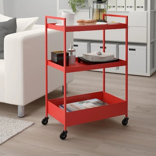 ترولی سه طبقه IKEA مدل NISSAFORS رنگ قرمز