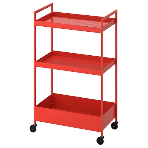 ترولی سه طبقه IKEA مدل NISSAFORS رنگ قرمز