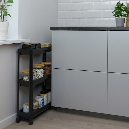 ترولی سه طبقه IKEA مدل VESKEN رنگ مشکی