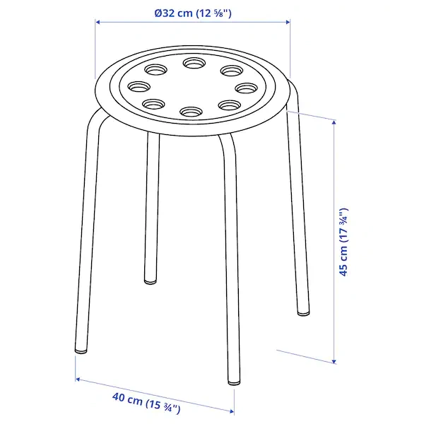 چهارپایه IKEA مدل MARIUS رنگ سفید
