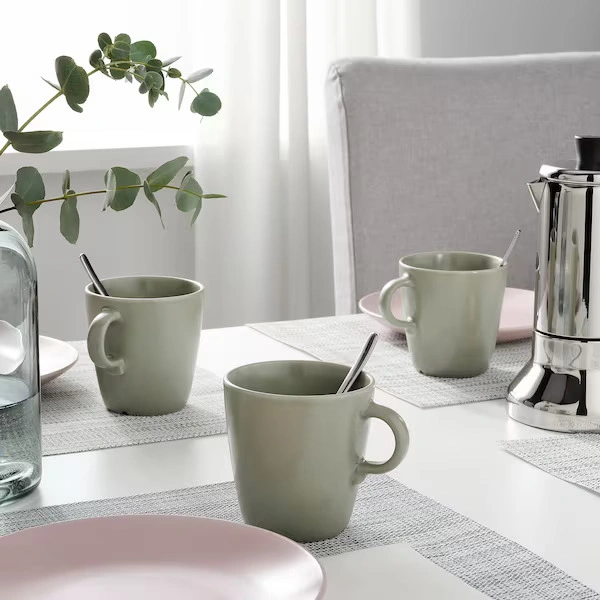 ماگ IKEA مدل FARGKLAR زیتونی
