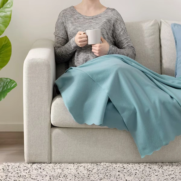 پتو IKEA مدل THORGUN آبی روشن