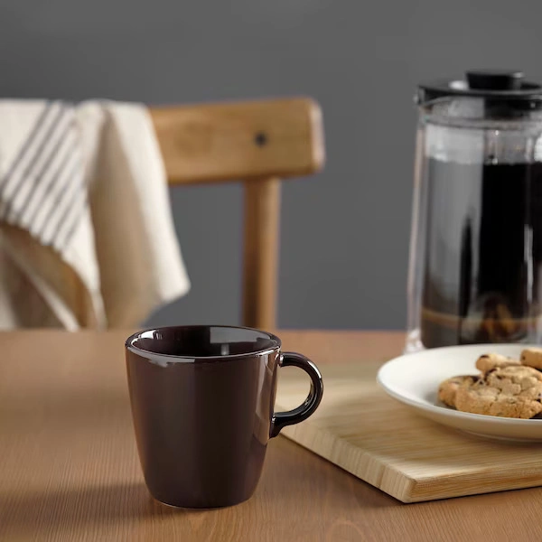 ماگ IKEA مدل FARGKLAR قهوه ای براق