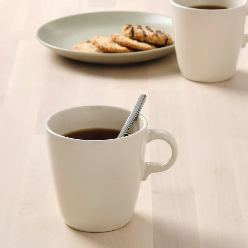 ماگ IKEA مدل FARGKLAR رنگ کرم براق