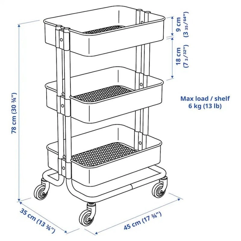 ترولی IKEA مدل RASKOG رنگ سفید