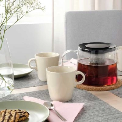 ماگ IKEA مدل FARGKLAR رنگ کرم براق