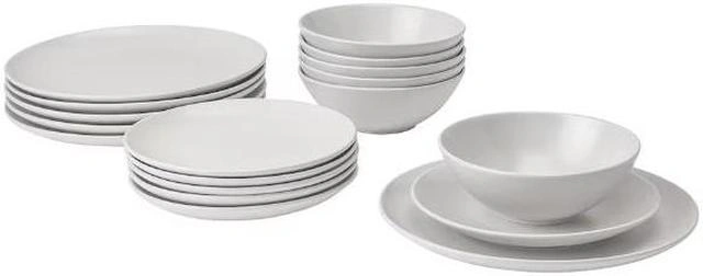 سرویس غذاخوری IKEA مدل FARGKLAR رنگ طوسی کمرنگ مات