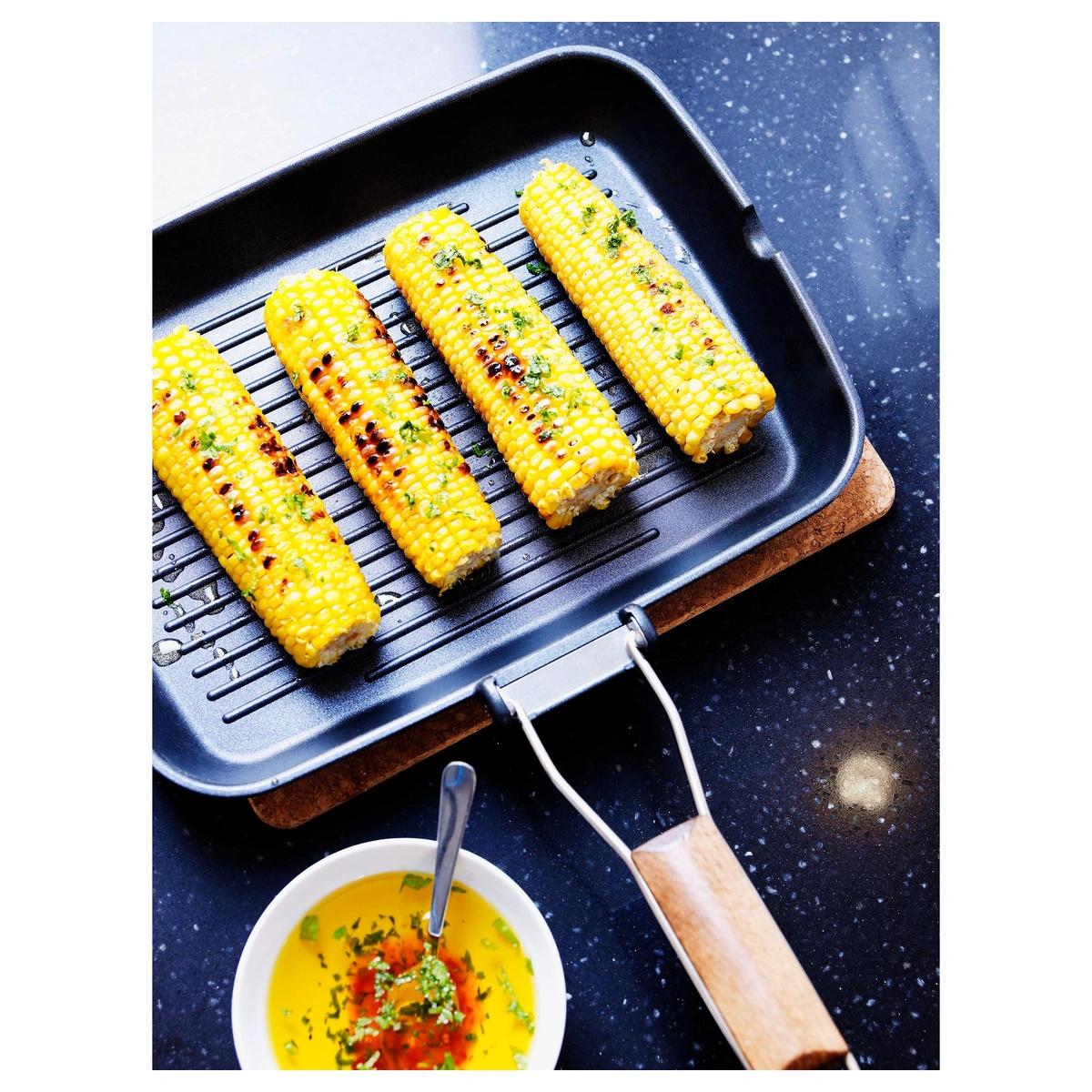 تابه گریل دسته چوبی IKEA مدل GRILLA