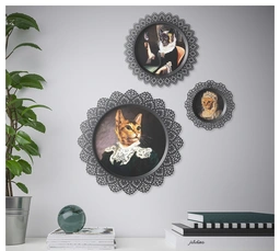 قاب عکس دایره ای طرح دار IKEA مدل Skurar